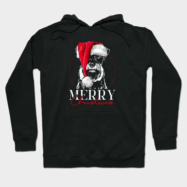 Miniature Schnauzer Santa Merry Christmas dog mom Hoodie by wilsigns